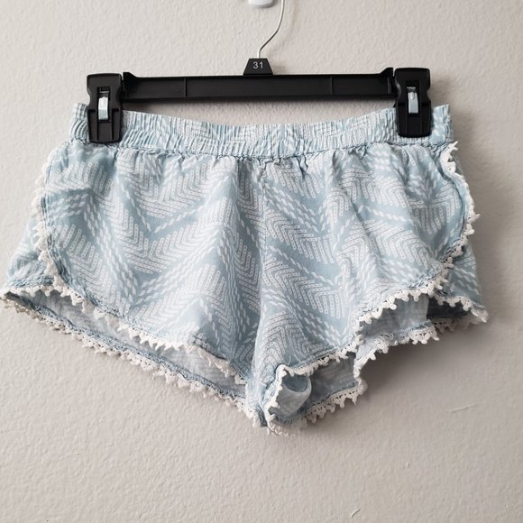 Derek Heart Pants - Cute Derek Heart Blue and White shorts